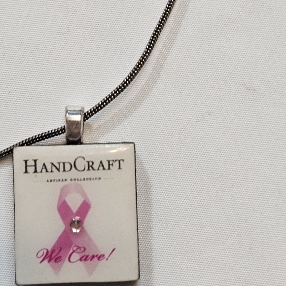 Hand Crafted Artisan Collection Brest Cancer Awareness Scrabble Tile necklace - Picture 14 of 17